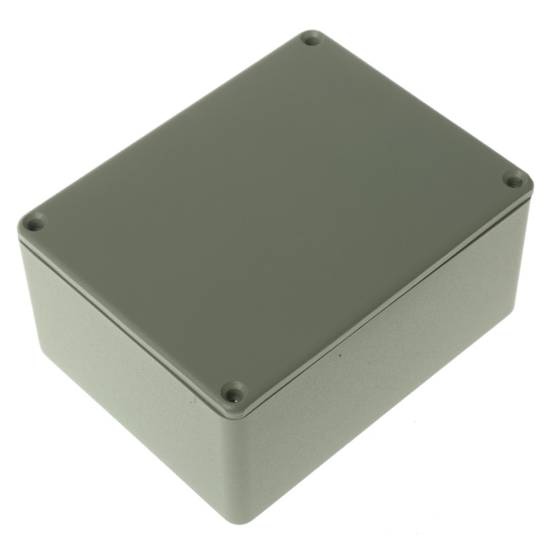 1 pcs - RS PRO Grey Die Cast Aluminium Enclosure, Grey Lid, 114.7 x 89.7 x 55.1mm