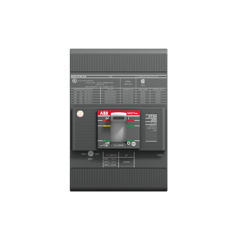 1 pcs - ABB, SACE Tmax XT MCCB Molded Case Circuit Breaker 3P 150A, Fixed Mount