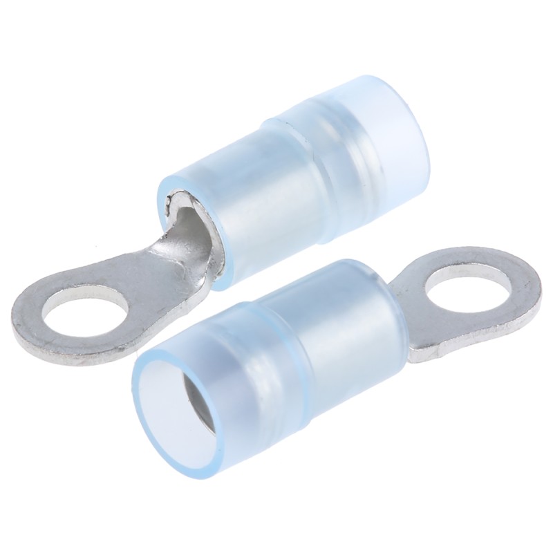 100 pcs - RS PRO Insulated Ring Terminal, M3.5 (6) Stud Size, 1.5mm² to 2.5mm² Wire Size, Blue