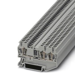 5 pcs - Phoenix Contact ST 2.5-TWIN-DIO/L-R Series Grey DIN Rail Terminal Block, 0.8 - 4mm², Single-Level, Spring Clamp