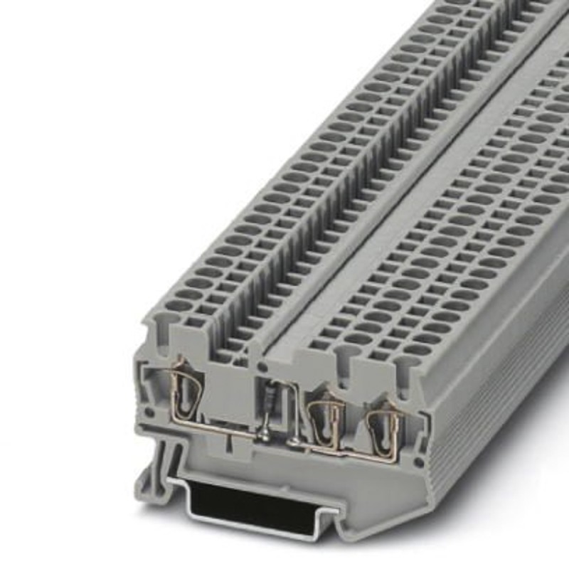 5 pcs - Phoenix Contact ST 2.5-TWIN-DIO/L-R Series Grey DIN Rail Terminal Block, 0.8 - 4mm², Single-Level, Spring Clamp