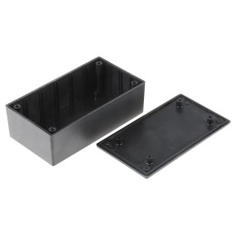 1 pcs - RS PRO Black ABS Enclosure, Black Lid, 120.9 x 65.53 x 40.89mm