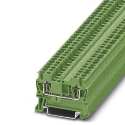 5 pcs - Phoenix Contact ST 2.5 GN Series Green DIN Rail Terminal Block, Single-Level, Spring Clamp Termination