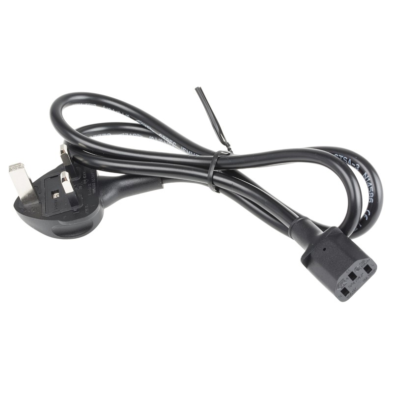 1 pcs - RS PRO Straight IEC C13 Socket to Type G UK Plug Power Cord, 1m