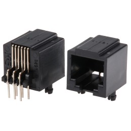 5 pcs - Hirose TM Series Female RJ11 Connector, Through Hole, UTP Shield