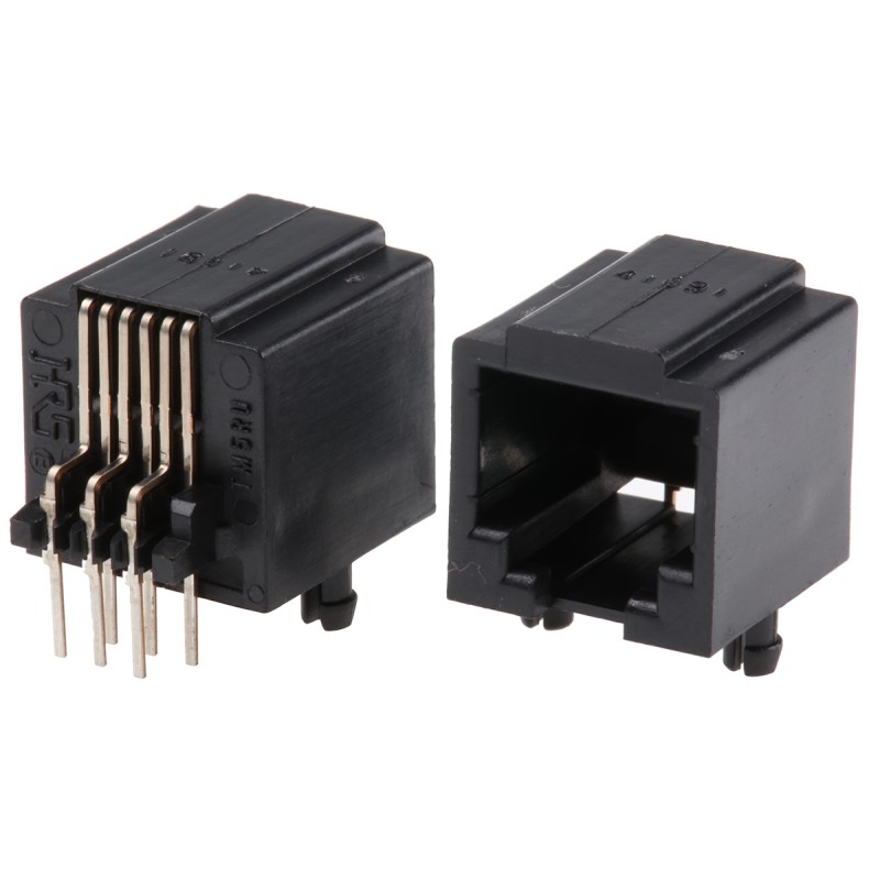 5 pcs - Hirose TM Series Female RJ11 Connector, Through Hole, UTP Shield