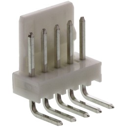 5 pcs - Molex 7395 Series Right Angle Through Hole Pin Header, 5 Contact(s), 2.54mm Pitch, 1 Row(s), Unshrouded