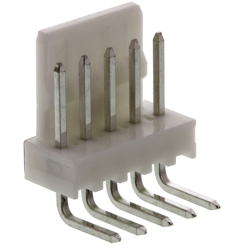 5 pcs - Molex 7395 Series Right Angle Through Hole Pin Header, 5 Contact(s), 2.54mm Pitch, 1 Row(s), Unshrouded