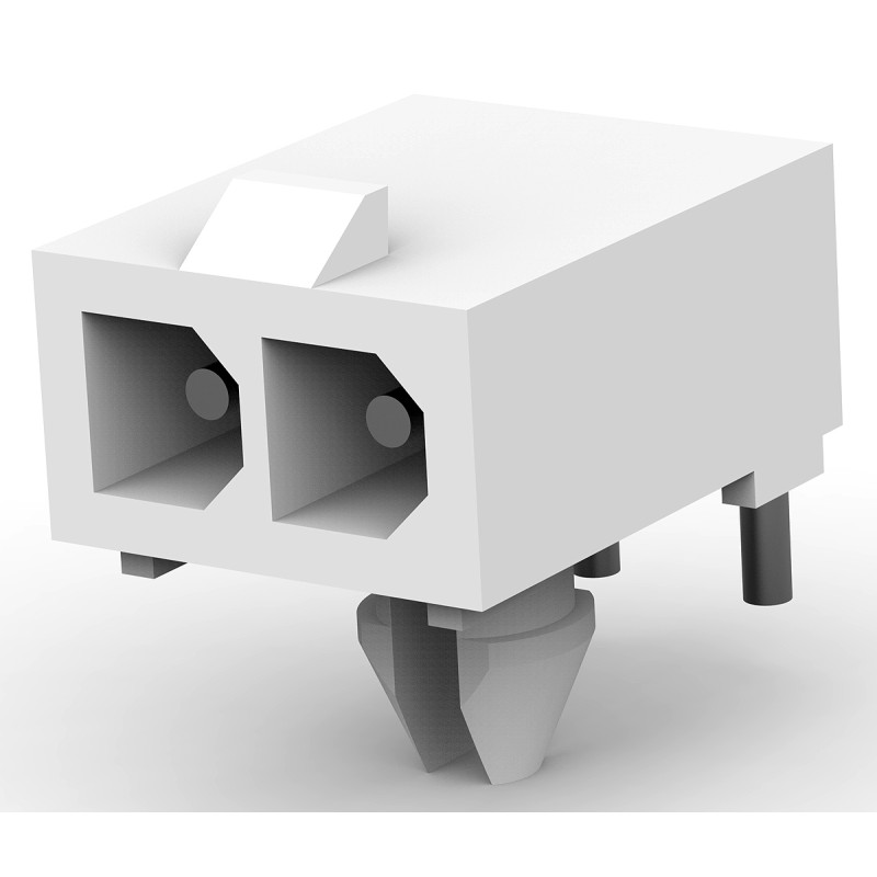 5 pcs - TE Connectivity Mini-Universal MATE-N-LOK Series Right Angle Through Hole PCB Header, 2 Contact(s), 4.14mm Pitch, 1