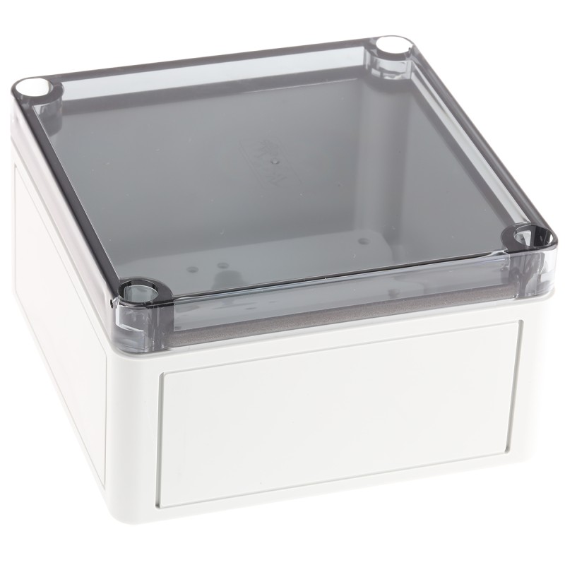 1 pcs - Spelsberg TK PS Series Grey Polystyrene Enclosure, IP66, Transparent Lid, 130 x 130 x 75mm