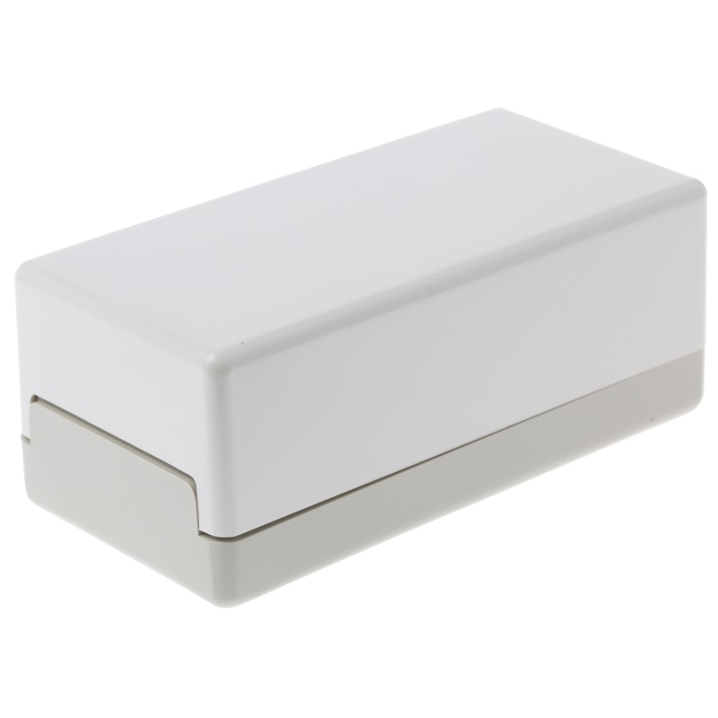 1 pcs - OKW Flat-Pack Case Series Grey ABS Enclosure, IP40, White Lid, 100 x 50 x 40mm