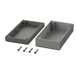 1 pcs - Bopla Elegant Series Grey Polystyrene Enclosure, IP40, Grey Lid, 125 x 67 x 40mm