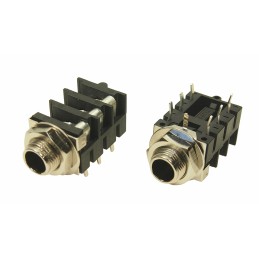 5 pcs - RS PRO Jack Connector 6.35 mm PCB Mount Stereo Socket