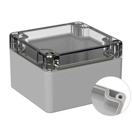1 pcs - RS PRO Grey Polycarbonate General Purpose Enclosure, IP66, IK07, Clear Lid, 80 x 82 x 55mm