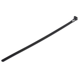 1 Bag of 100 - RS PRO Cable Tie, Releasable, 250mm x 7.6 mm, Black Nylon, Pk-100