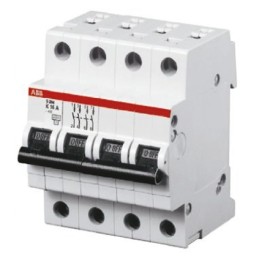 1 pcs - ABB System Pro M Compact S200 MCB, 4P, 6A Curve D, 400V AC, 6 kA Breaking Capacity