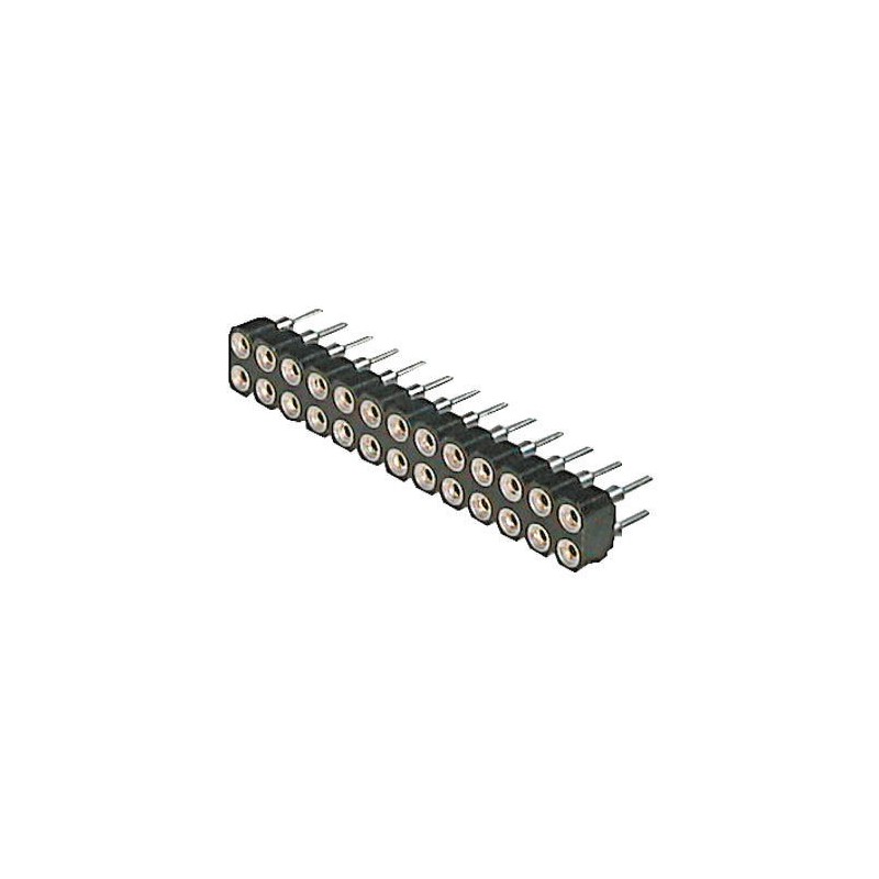 5 pcs - ASSMANN WSW AWD Series Straight Through Hole Mount PCB Socket, 20-Contact, 2-Row, 2.54mm Pitch, Solder Termination