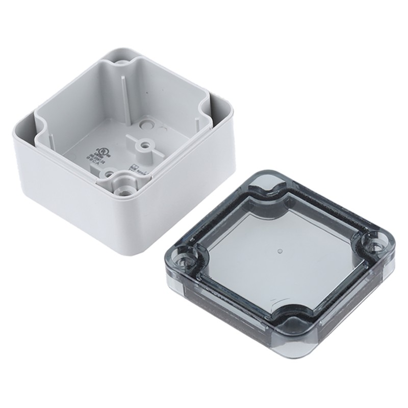 1 pcs - Spelsberg TK PC Series Grey Polycarbonate Enclosure, IP66, Transparent Lid, 52 x 50 x 35mm