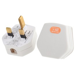 5 pcs - RS PRO UK Mains Plug, 3A, Cable Mount, 250 V ac