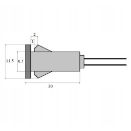 Control indicator lamp 11 5mm 12v red