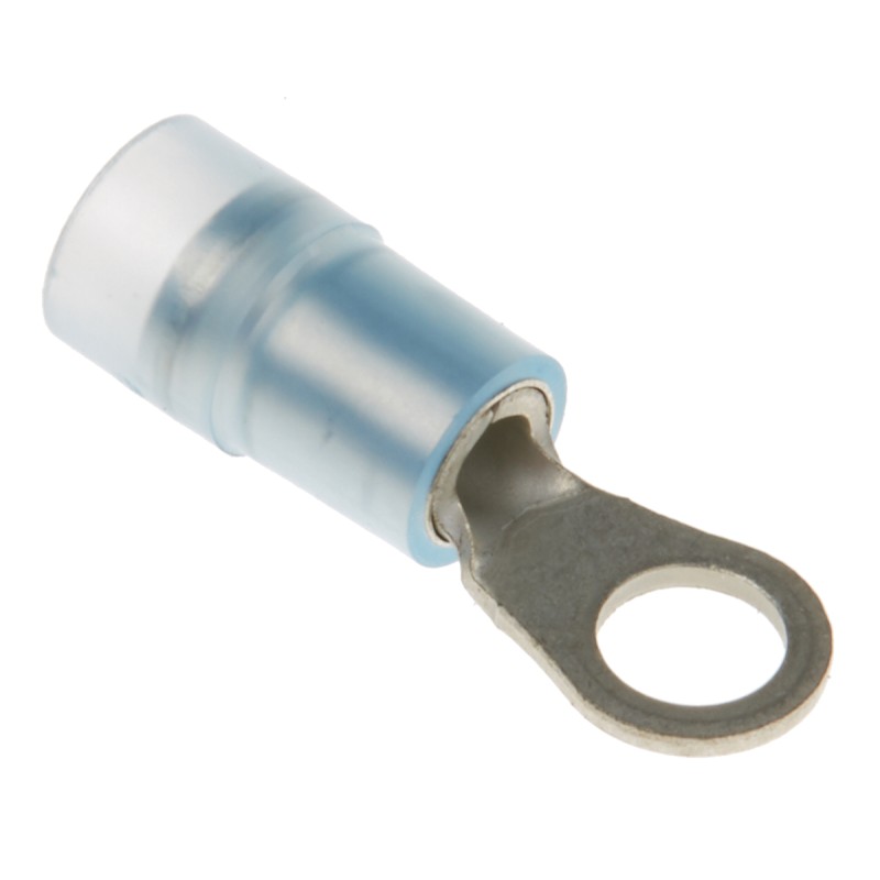100 pcs - RS PRO Insulated Ring Terminal, M4 (8) Stud Size, 1.5mm² to 2.5mm² Wire Size, Blue