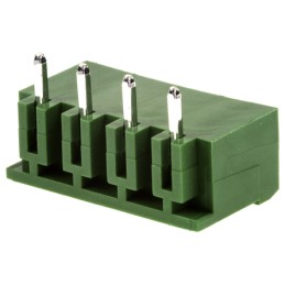 5 pcs - RS PRO 5.08mm Pitch 4 Way Right Angled Pluggable Terminal Block, Header, Through Hole, Solder Termination