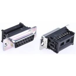 5 pcs - RS PRO 15 Way Right Angle Cable Mount D-sub Connector Socket, 2.77mm Pitch