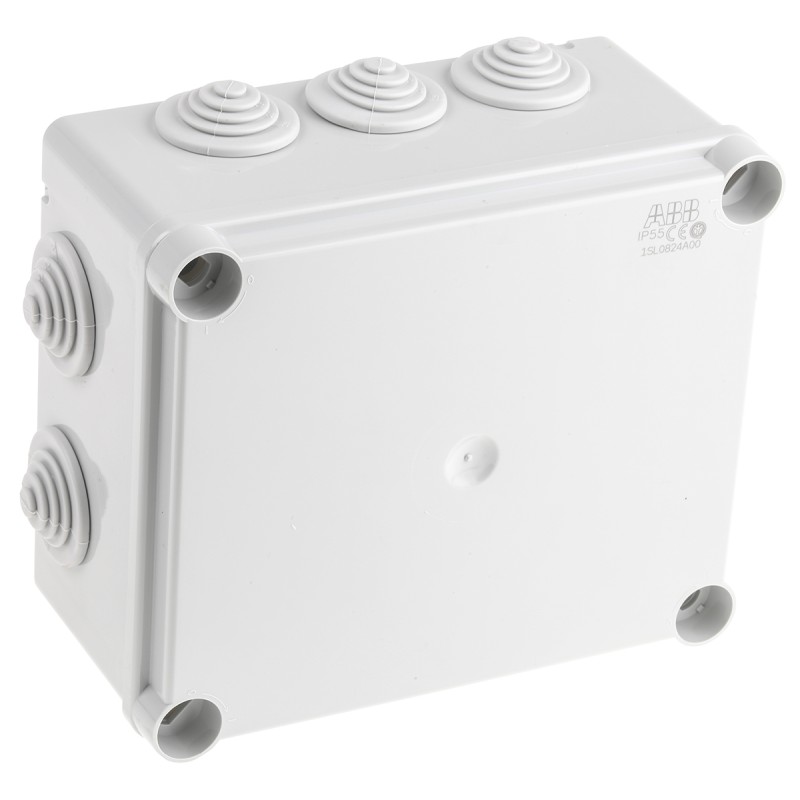1 pcs - ABB Grey Thermoplastic Junction Box, IP55, 77 x 160 x 135mm