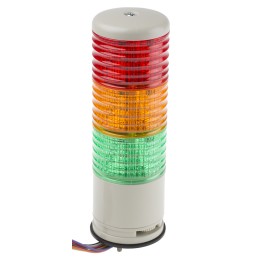 1 pcs - Schneider Electric Harmony XVC6 Series Red/Green/Amber Buzzer Signal Tower, 3 Lights, 24 V ac/dc, Surface Mount