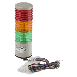 1 pcs - Schneider Electric Harmony XVC6 Series Red/Green/Amber Buzzer Signal Tower, 3 Lights, 24 V ac/dc, Surface Mount