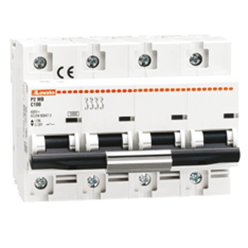 1 pcs - Lovato ModuLo P2MB MCB, 4P, 80A Curve C, 230V AC, 60V DC, 10 kA Breaking Capacity