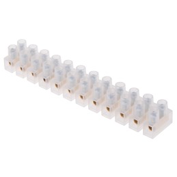 5 pcs - RS PRO Non-Fused Terminal Block, 12-Way, 15 - 61A, 7 AWG Wire, Screw Down Termination