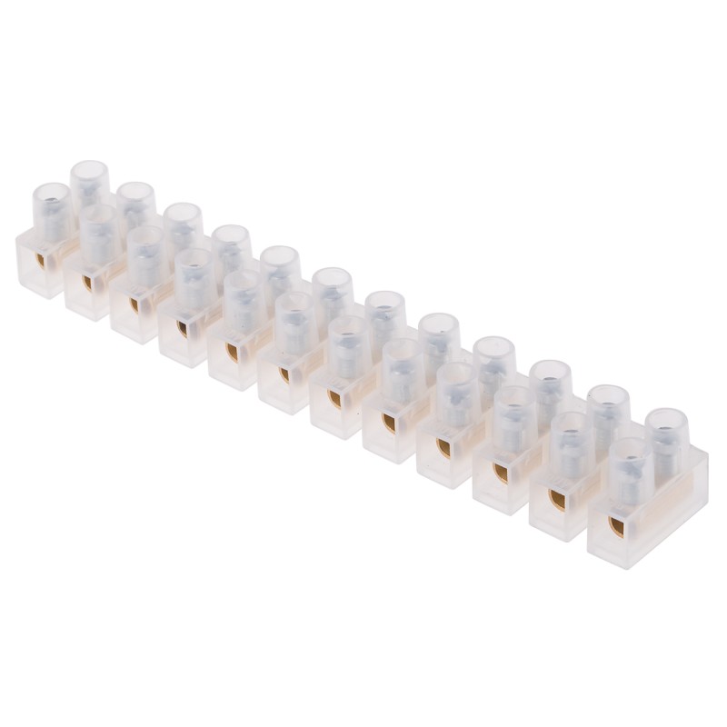 5 pcs - RS PRO Non-Fused Terminal Block, 12-Way, 15 - 61A, 7 AWG Wire, Screw Down Termination