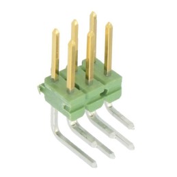 5 pcs - TE Connectivity AMPMODU MOD II Series Right Angle Through Hole Pin Header, 6 Contact(s), 2.54mm Pitch, 2 Row(s),