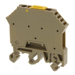 5 pcs - RS PRO Brown DIN Rail Terminal Block, 0.5 - 5mm², Screw Termination