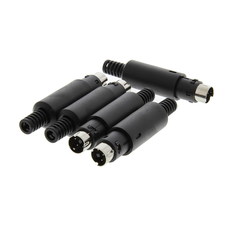 5 pcs - RS PRO 3 Pole Miniature Din Plug, 1A, 50 V ac/dc, Male, Cable Mount