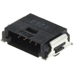 5 pcs - ERNI MiniBridge Series Right Angle Surface Mount PCB Header, 4 Contact(s), 1.27mm Pitch, 1 Row(s), Shrouded