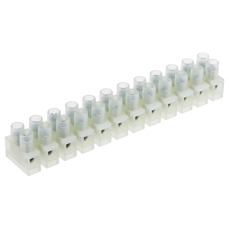 5 pcs - RS PRO Non-Fused Terminal Block, 12-Way, 24A, 2.5 mm² Wire, Screw Down Termination