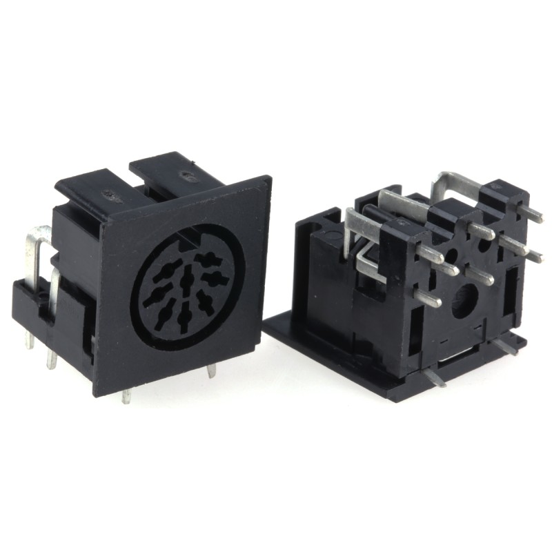 5 pcs - RS PRO 8 Pole Right Angle Din Socket, 2A, 100 V ac, Push-In, Female, Through Hole