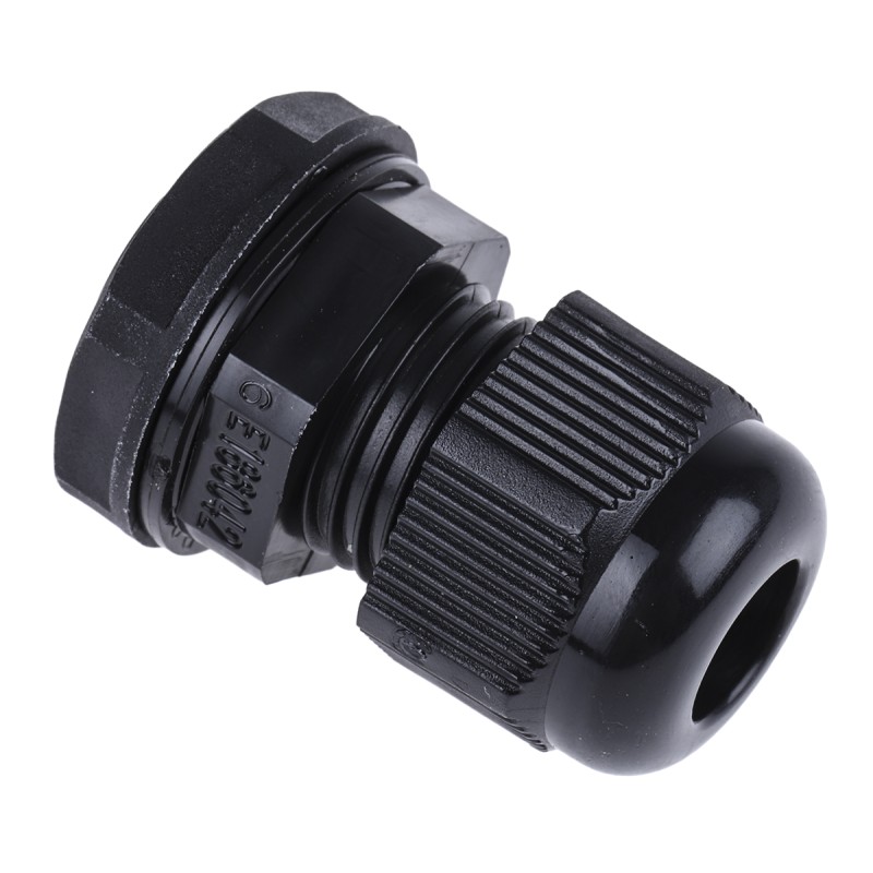 1 Pack of 10 - RS PRO Black Nylon Cable Gland, PG9 Thread, 4mm Min, 8mm Max, IP68