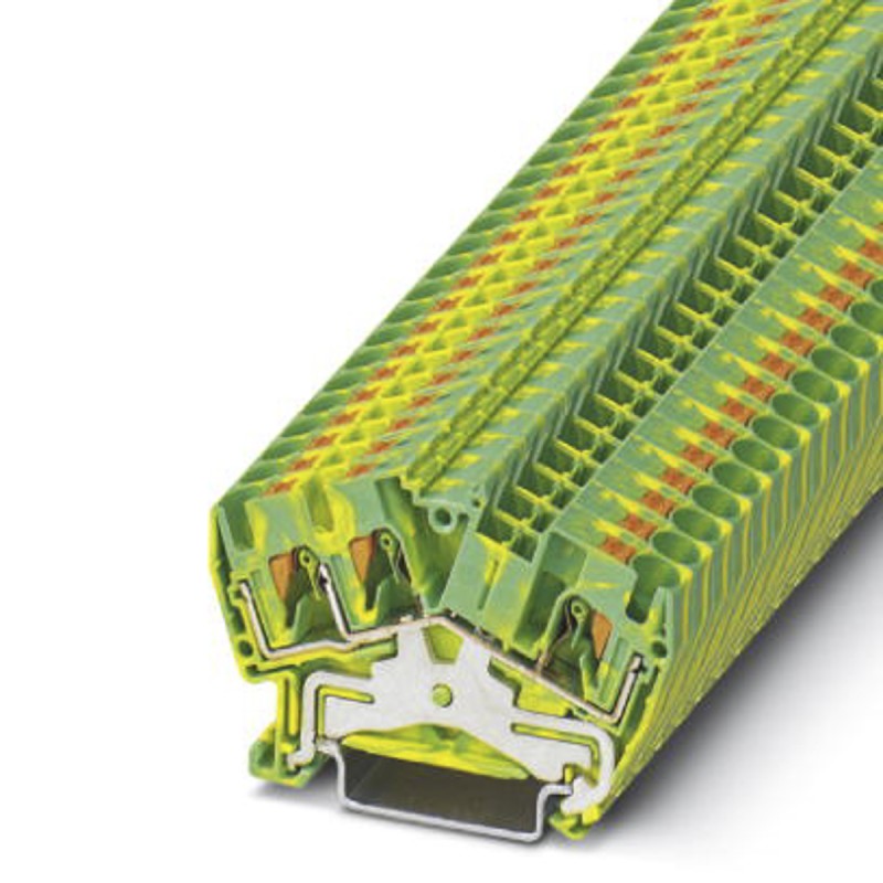 5 pcs - Phoenix Contact PTS 4-TWIN-PE Series Earth Terminal Block, Push In Termination