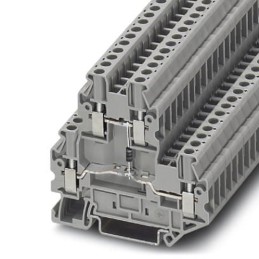 5 pcs - Phoenix Contact UTTB 2.5-DIO/U-O Series Grey DIN Rail Terminal Block, Double-Level, Screw Termination