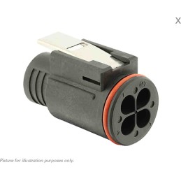 1 pcs - Souriau Circular Connector, 4 Contacts, Cable Mount, Plug, Female, IP68, IP69K, UTL Series