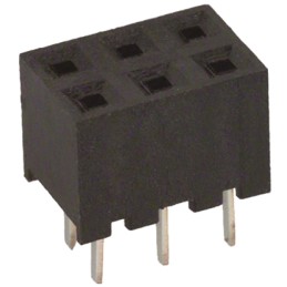 5 pcs - Hirose A3C Series Straight Through Hole Mount PCB Socket, 6-Contact, 2-Row, 2mm Pitch, Solder Termination