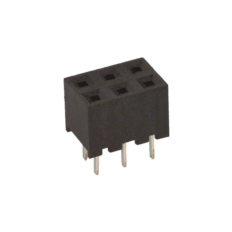 5 pcs - Hirose A3C Series Straight Through Hole Mount PCB Socket, 6-Contact, 2-Row, 2mm Pitch, Solder Termination