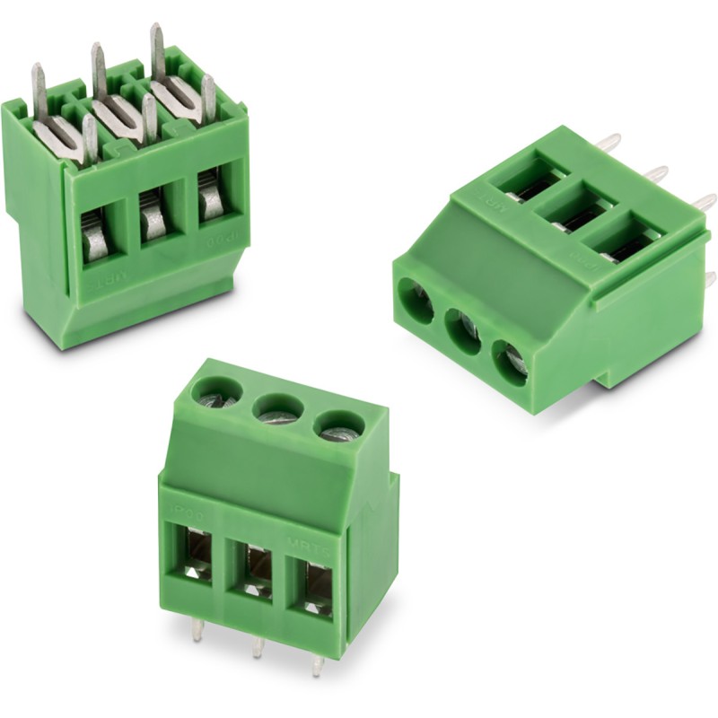 5 pcs - Wurth Elektronik 2545 Series PCB Terminal Block, 3-Contact, 5.08mm Pitch, Through Hole Mount, 1-Row, Solder Termination