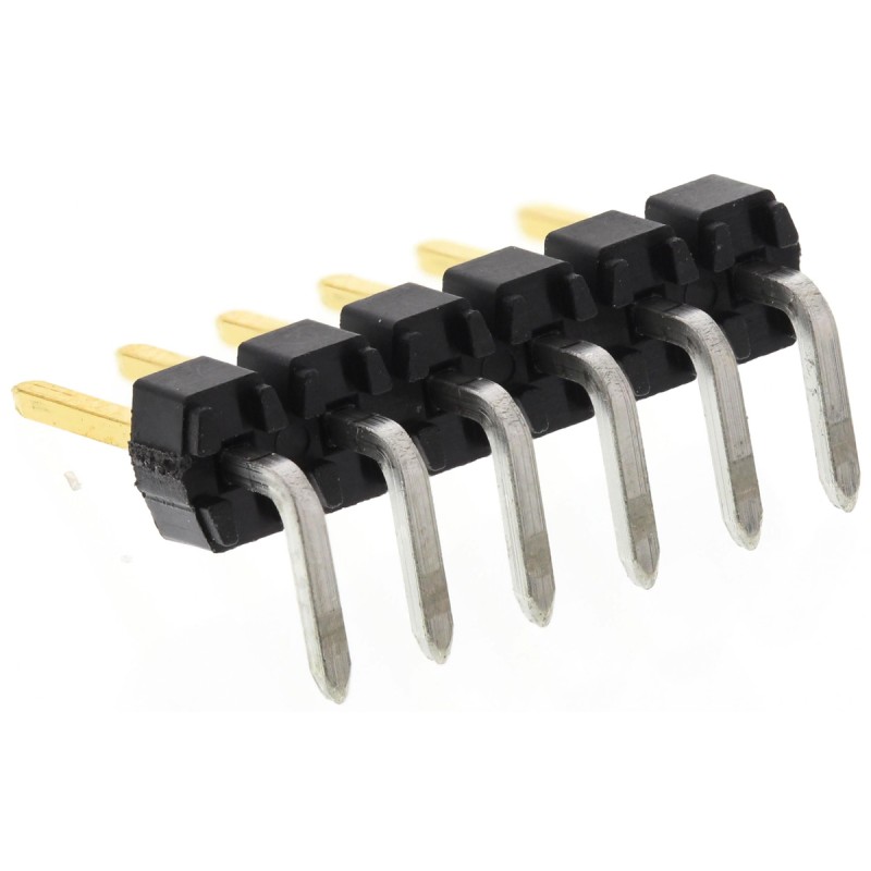 5 pcs - Molex C-Grid III Series Right Angle Through Hole Pin Header, 6 Contact(s), 2.54mm Pitch, 1 Row(s), Unshrouded