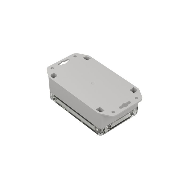 1 pcs - RS PRO Light Grey ABS, Polycarbonate Enclosure, IP65, Transparent Lid, 121.4 x 81.6 x 45.2mm