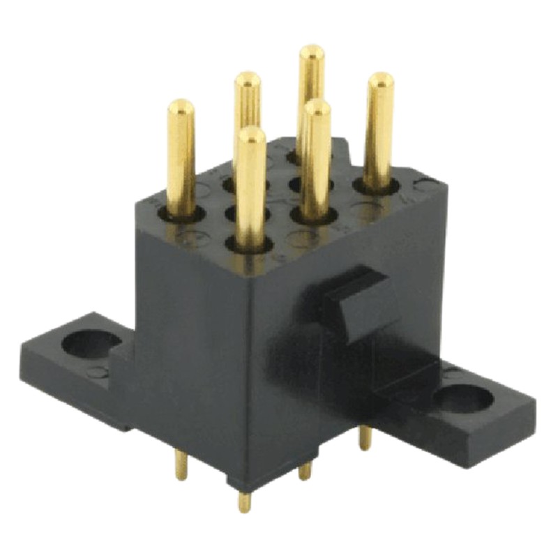 5 pcs - Souriau SMS Series Straight Through Hole PCB Header, 6 Contact(s), 5.08mm Pitch, 2 Row(s), Shrouded