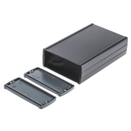 1 pcs - Teko Tekal Series Black Aluminium Enclosure, Grey Lid, 145 x 85.8 x 36.9mm